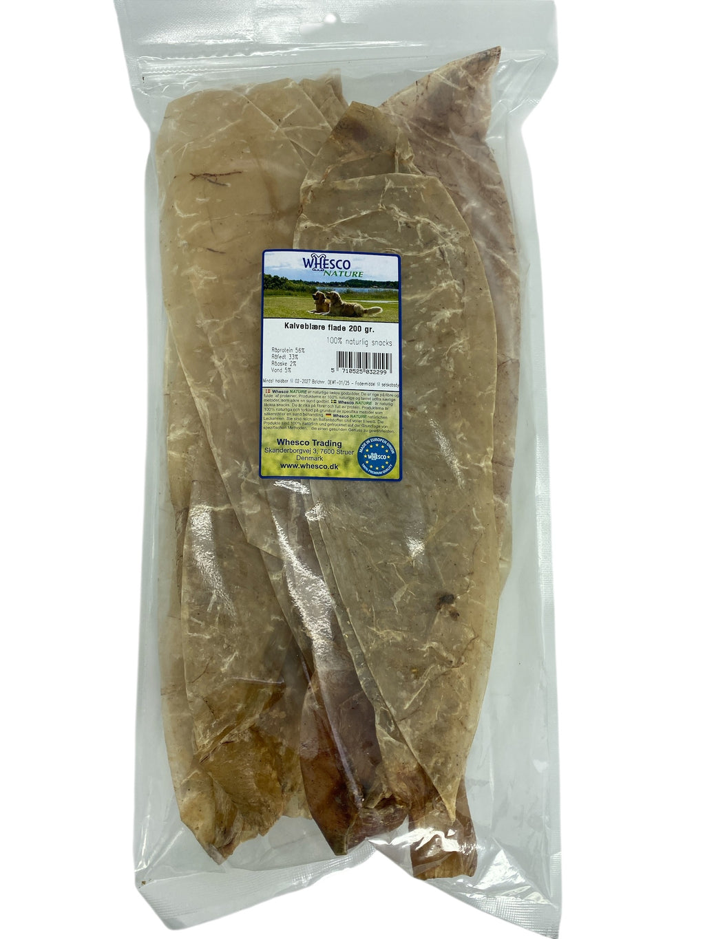Kalveblærer flade 200g – fast og naturlig tyggesnack